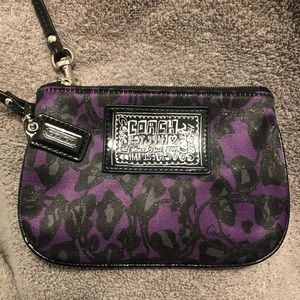 Black/Purple Coach Wristlet